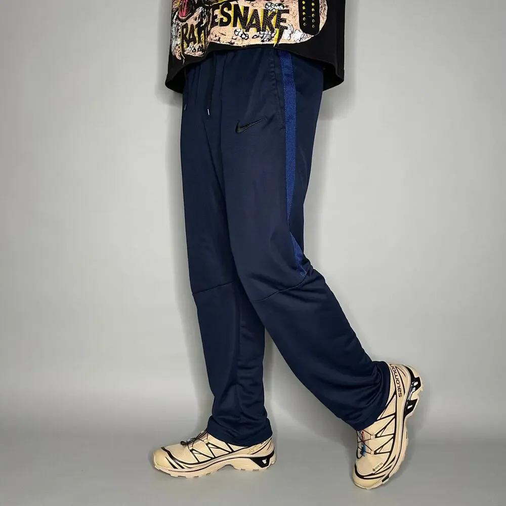 Vintage Y2K Nike Sweatpants Mens S Navy Blue Polyester Subtle Swoosh